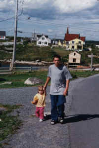 Peggy's Cove Darrel walking Brenna.jpg (81805 bytes)